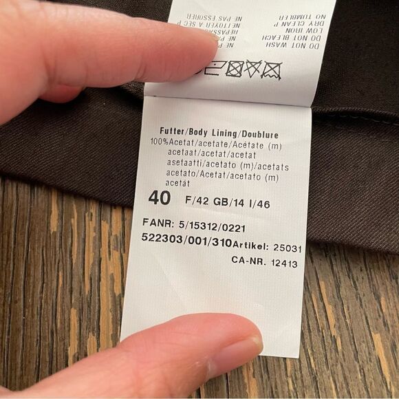 BASLER Womens Brown Straight Leg Virgin Wool Blend Trouser Pants size Large - Picture 10 of 11